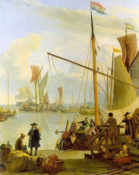 Ludolf Backhuysen The Y at Amsterdam, seen from the Mosselsteiger (mussel pier). oil painting image